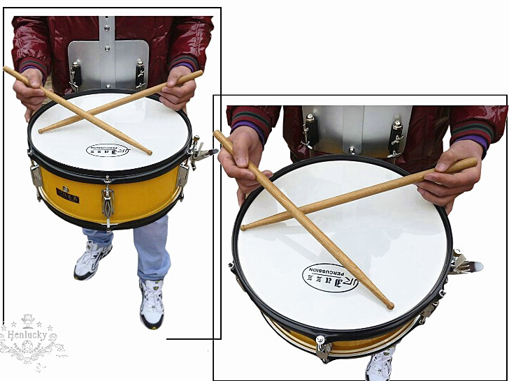 wholesale Henlucky Advanced Packboard Snare Drum Marching Drums Brown Color Musical Instrument Maple Wood Drum LOGO can be customized