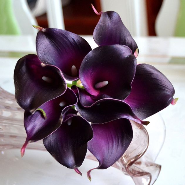 Artificial Flowers 9 pieces/lot Real Touch Calla Lily Bouquets for Bridal Wedding Bouquet Party Decoration Fake Flower