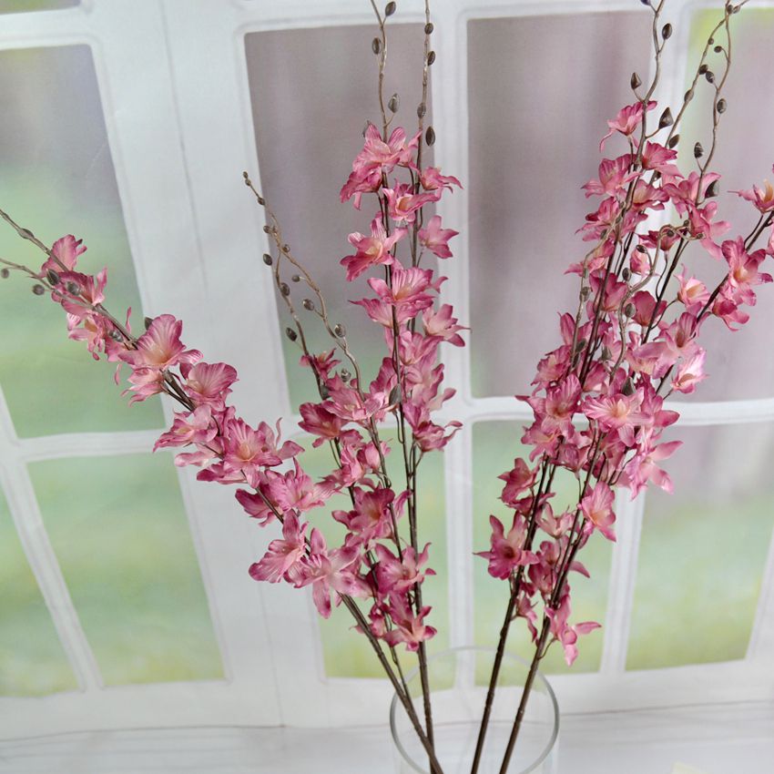 Artificial Silk Smile Orchid for Restaurant Home and Banquet Decoration Fabric Fake Artificial Flowers