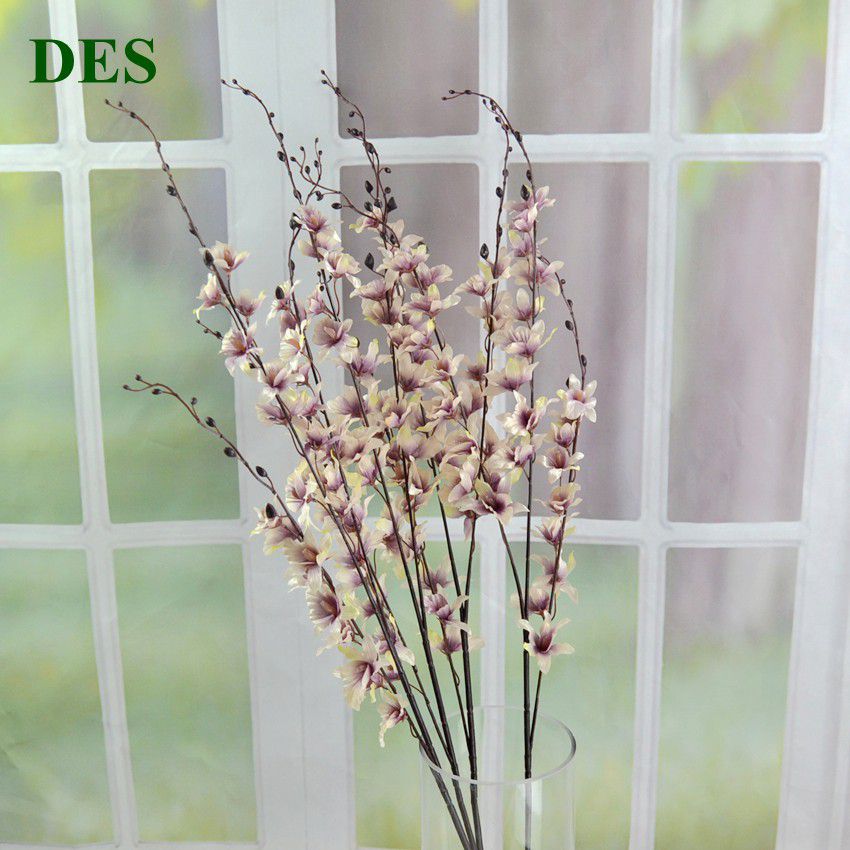 Artificial Silk Smile Orchid for Restaurant Home and Banquet Decoration Fabric Fake Artificial Flowers
