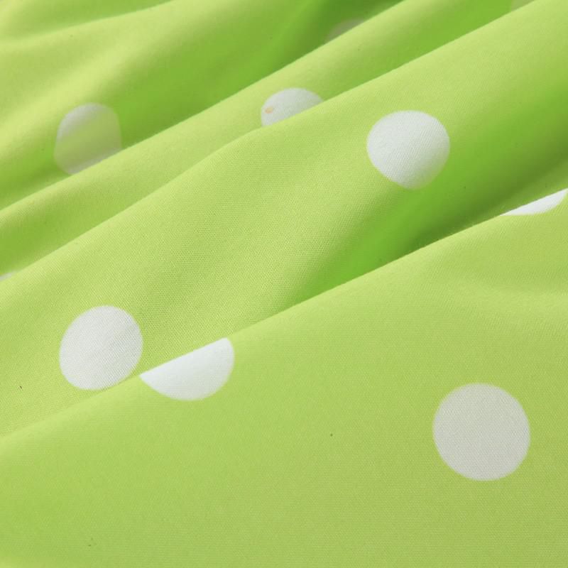 AA--Home textiles,Green/white Polka Dot bedding sets include comforter cover bed sheet pillowcase,linen,bedclothes,Free shipping