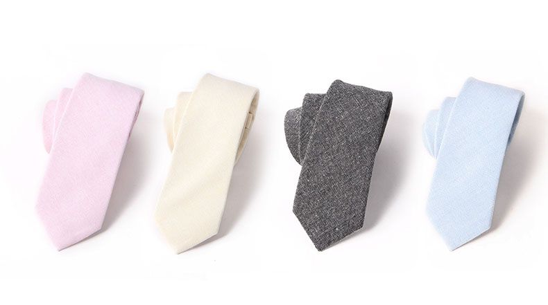 TIESET Plain Solid Candy Colour Cotton Necktie For Casual Dress Hand Made For Wedding Groom Groomsman Free Shipping