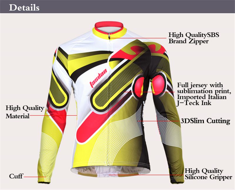 Tasdan Cycling Team Jerseys Custom Long Sleeve Top Full Jersey and Cycling Padded Pants Clothing Men
