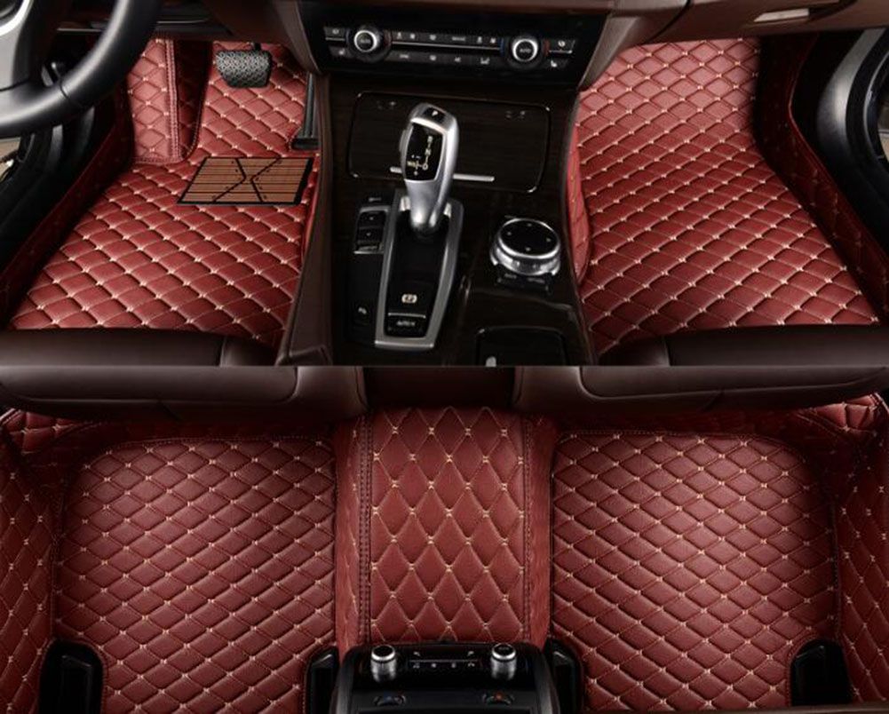Nisaan GTR ( 2014-2015) Car Floor Mats ( ECO-Friendly XPE Leather 5D Diamond Stitching Designed) No Smell car mats