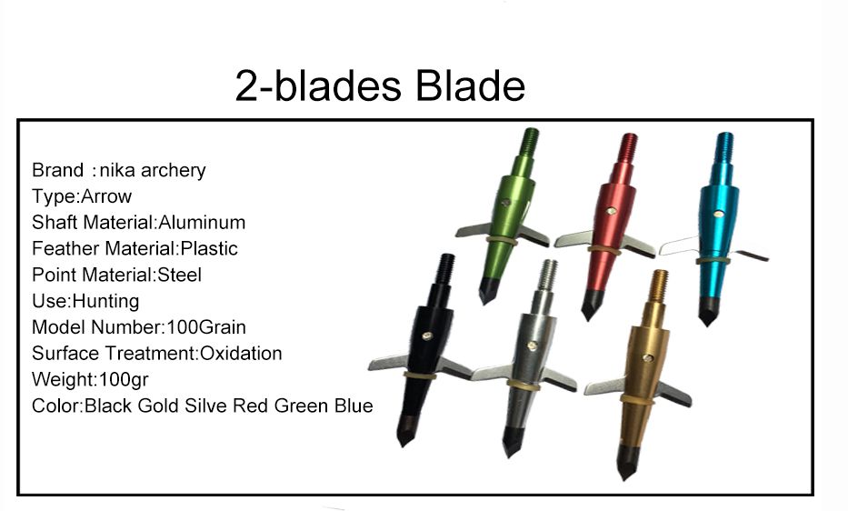 Hot Sale!!! 100gr hunting broadhead,Bow and Crossbow arrow broadhead,Black Hunting Fixed Broadheads