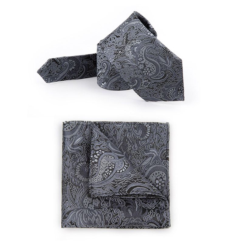 TIESET Multicolor Paisley Necktie & Hanky Set for Businessman Retro Polyester Tie for Formal Suit Free Shipping