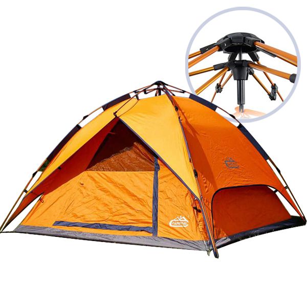 Outdoor camping full automatic hydraulic aluminum rod open tents 3-4 people tents double rain camping tents