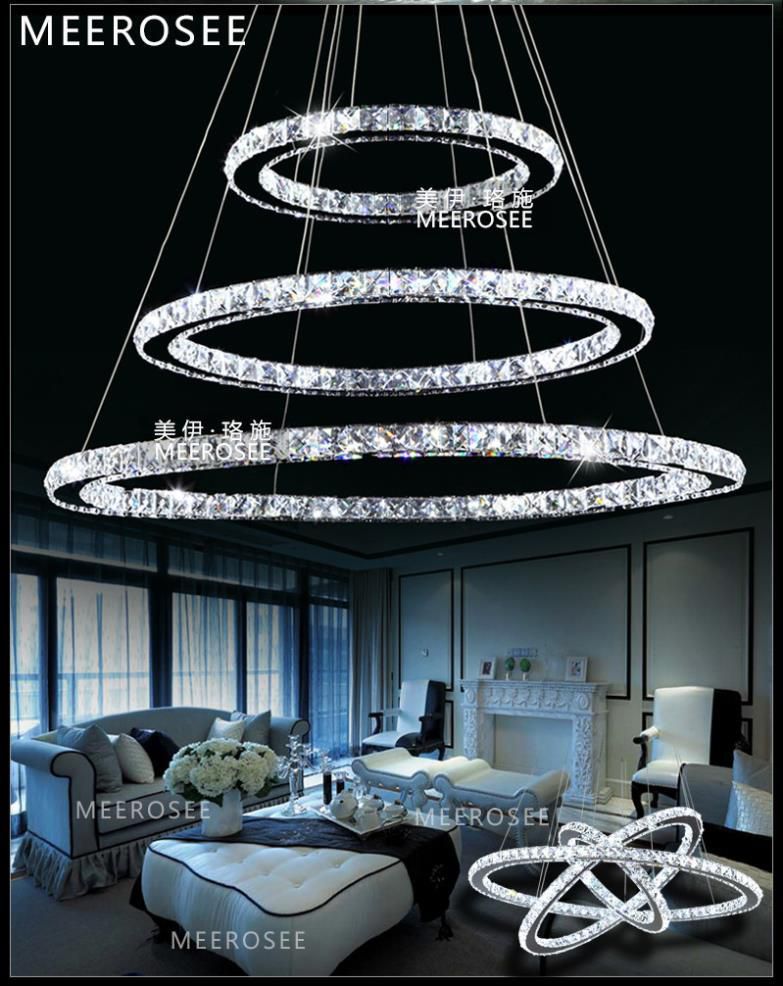 Hot sale Diamond Ring LED Crystal Chandelier Light Modern LED Lighting Circles Lamp 100% Guarantee Fast shipping