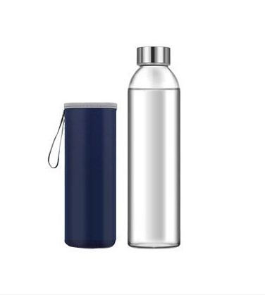 Portable sports travel carry mineral water, fruit juice glass bottle of 550 ml
