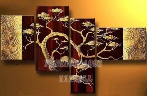High quality oil paintings wholesale home decoration Modern abstract Oil Painting wall art B225 4pcs/ set free shipping