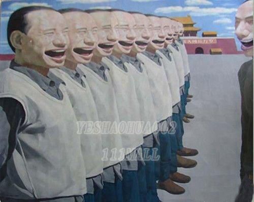 Well-known Chinese painter Modern art oil painting hip-hop Satire wholesale 028