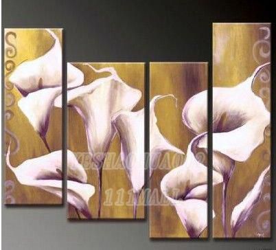 High quality oil paintings wholesale home decoration Modern abstract Oil Painting wall art B85 4pcs/ set free shipping