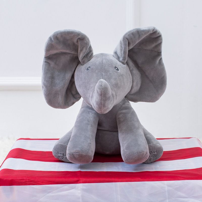 1pc 30CM Baby Animated Flappy The Elephant Plush Toy 12inch sleep pillow birthday gift INS Lumbar Pillow Long Nose Elephant Music Sing Songs