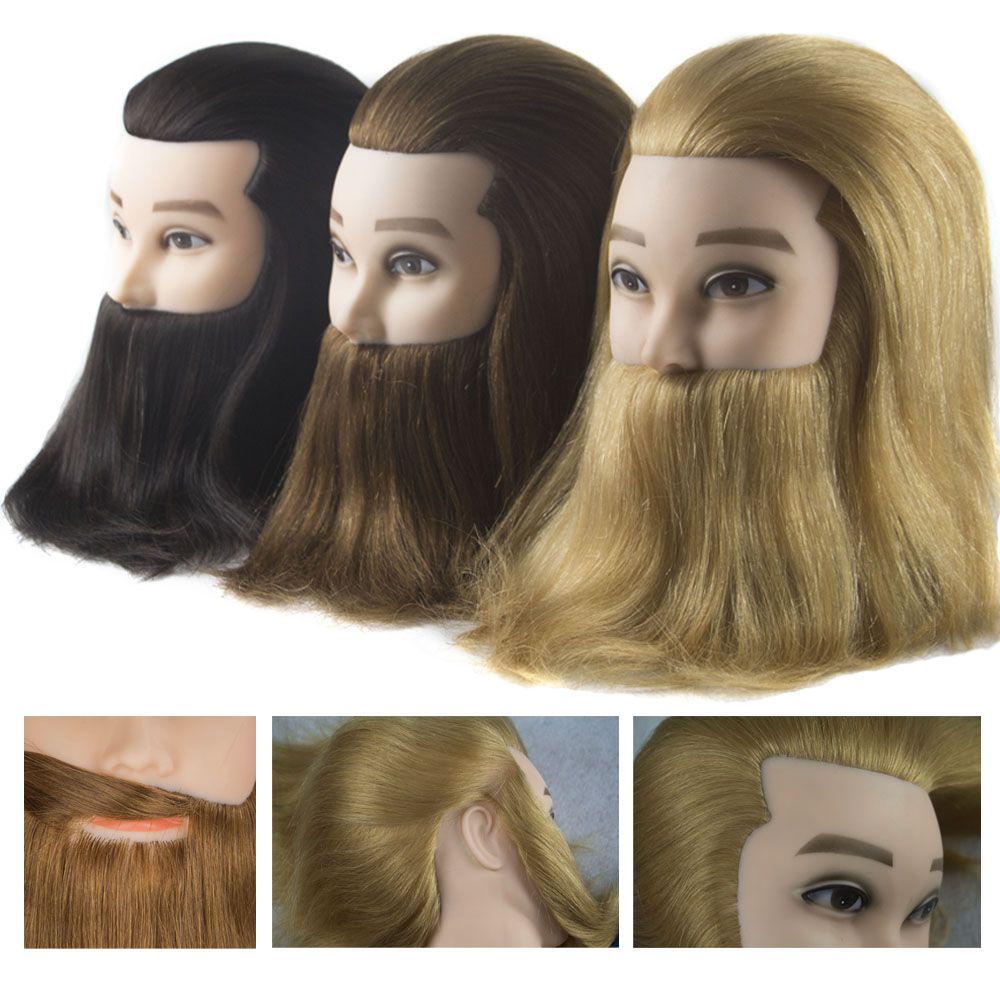 Male 100 Real Human Hair Mannequin Practice Training Head