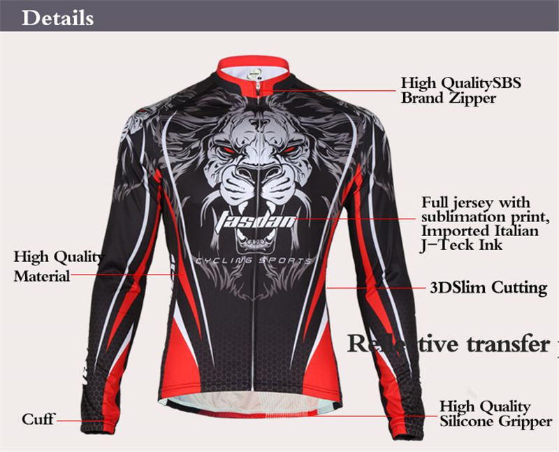 Tasdan Cube Cycling Jersey Set Tiger Pattern Thermal Long Sleeve Suits Men Clothing Pants Warm Soft Bike Wear