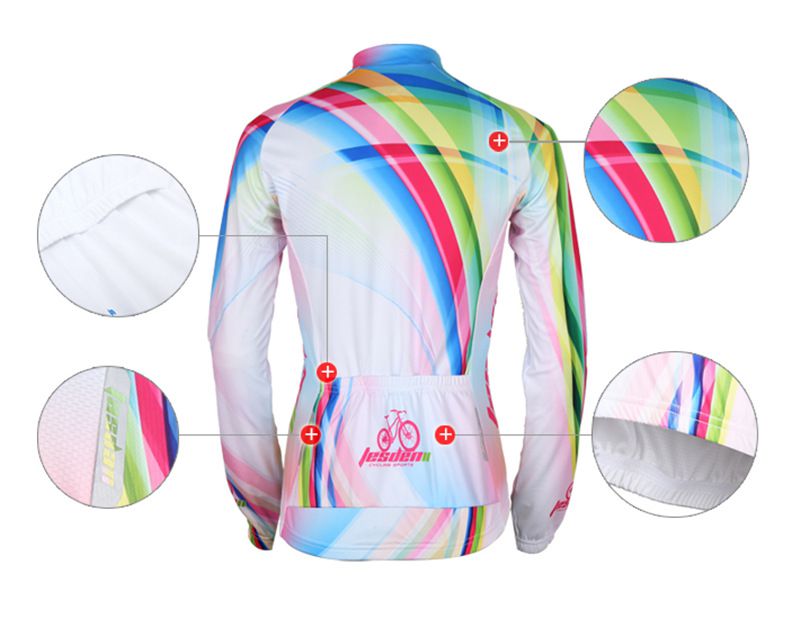 Tasdan Cycling Jerseys Women Full Sleeve Autumn Spring MTB Road Bike Bicycle Jersey Shirt Clothing