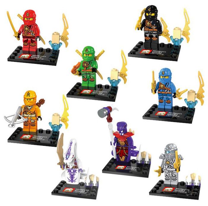 8pcs/lot Minifigures Phantom Ninja Building Blocks Figures Model Bricks Toys 1010