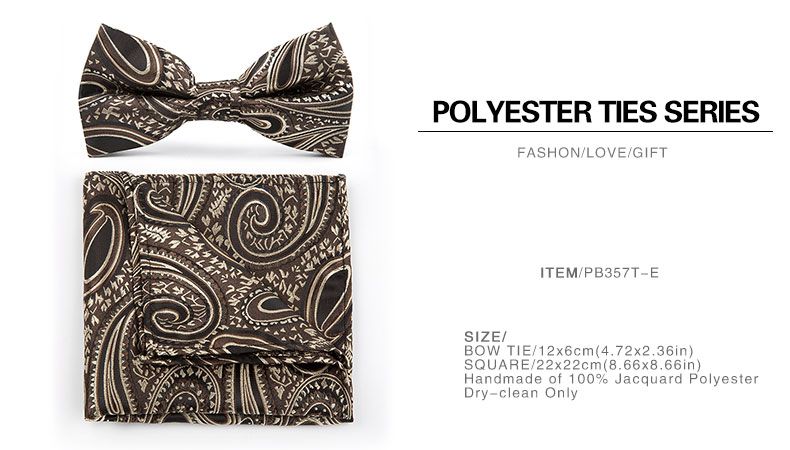 TIESET Polyester Paisley Bow Tie & Hanky Set Floral Bow Tie for Business Ocation and Formal Suit Free Shipping