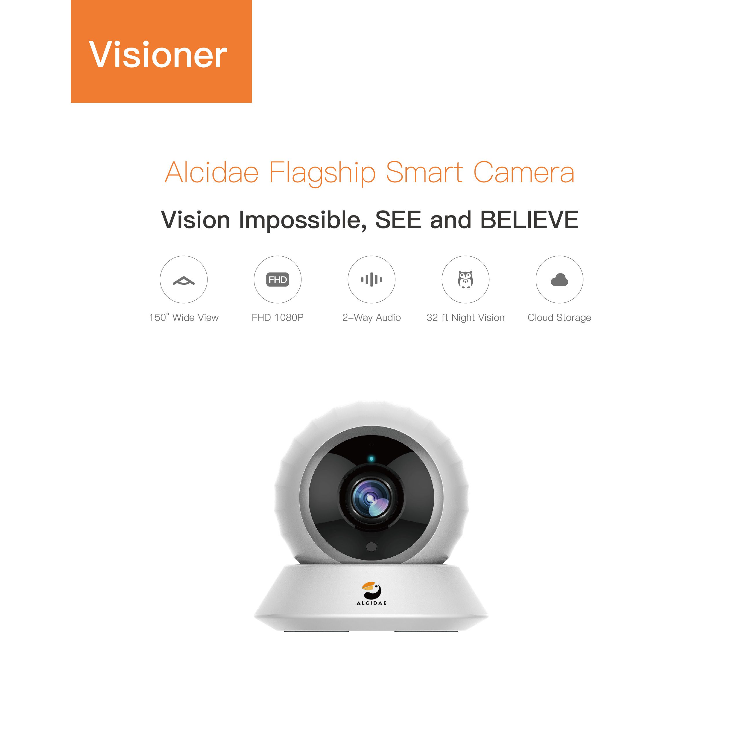 Alcidae Smart 1080P WiFi IP Camera - WHITE