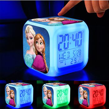 18%OFF Clocks Frozen Led Digital Clock,Relogio Despertador Digital Thermometer Plastic Frozen Alarm Clocks Led Electronic Gift For Kids.2pcs
