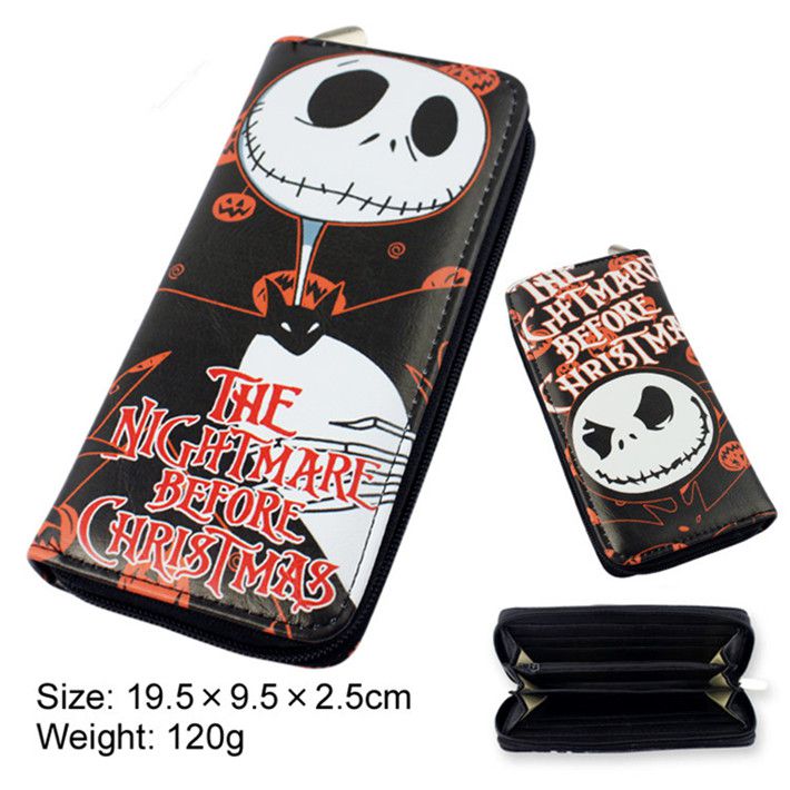 The Nightmare Before Christmas Jack Wallets Purse Toy Jack Zipper Long Wallet Xmas Gifts 19.5cm Retail