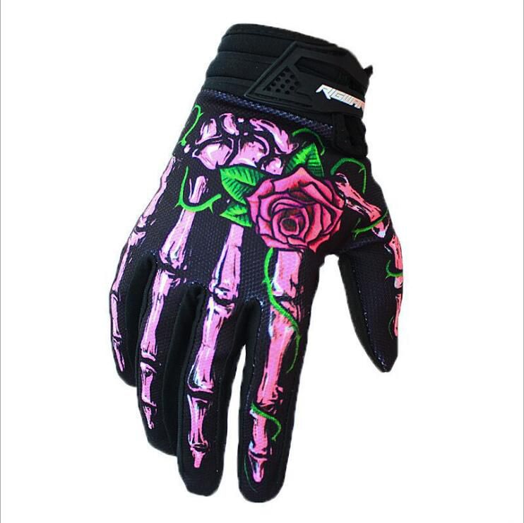 Eldiven Fashion Floral Printed Women's Men's Winter Gloves Mitaines Gants Femme Motorcycle Riding Gloves Bicycle Long Finger Guantes Mujer