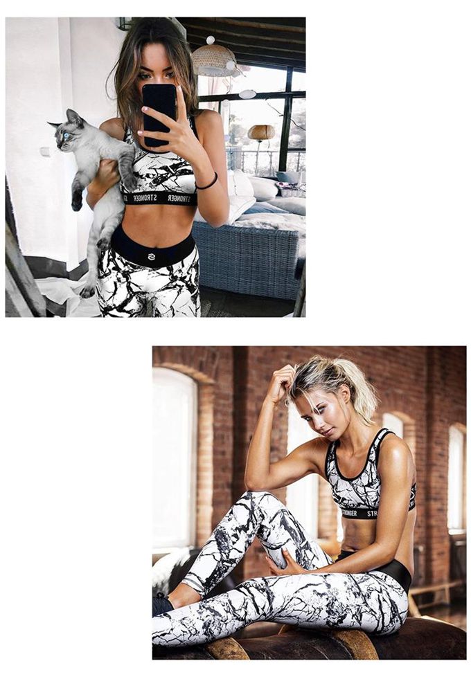 2pcs Graffiti 3D Printed Yoga Set Women&#039;s Sport Wear Vest Tank Top and Long Leggings Outfit Yoga Set Black White Fitness Tracksuits