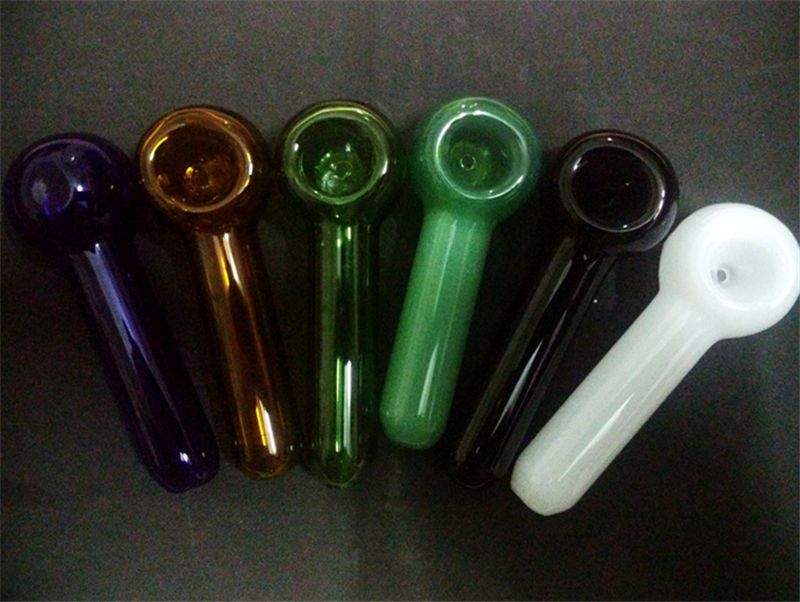 ASD-49 Colorful Glass Spoon Glass Water Pipes For Smoking Tobacco Pipes Hand Pipe Rigs Mini Glass Pipe Bong
