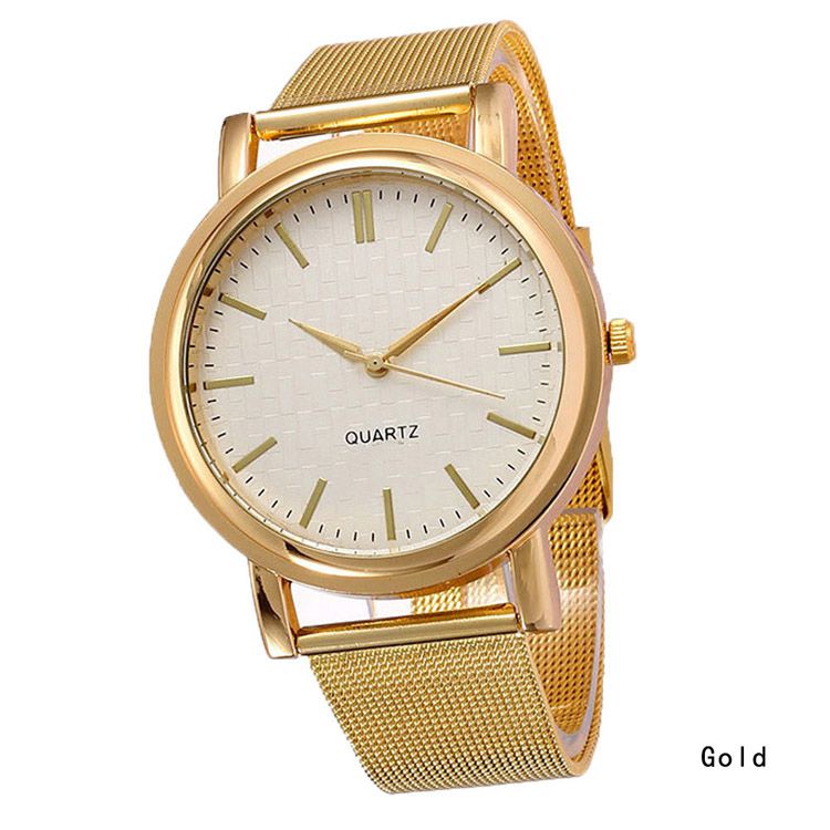 Exquisite Women&amp;#039;s Quartz Wrist watch Gold Mesh Band Watches SCWH