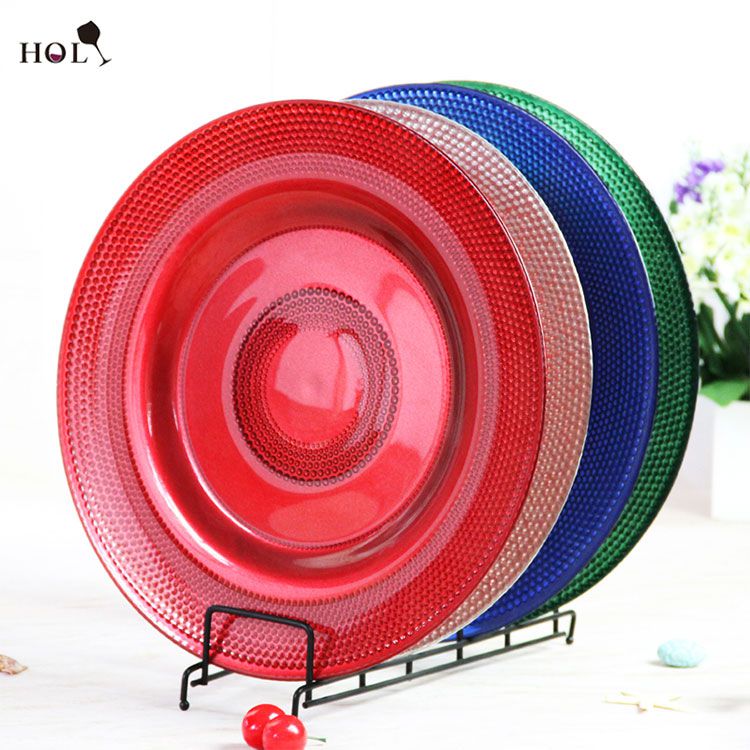 Cheap Wedding Decor Red Round Floria Charger Plate Buy Glass Plate