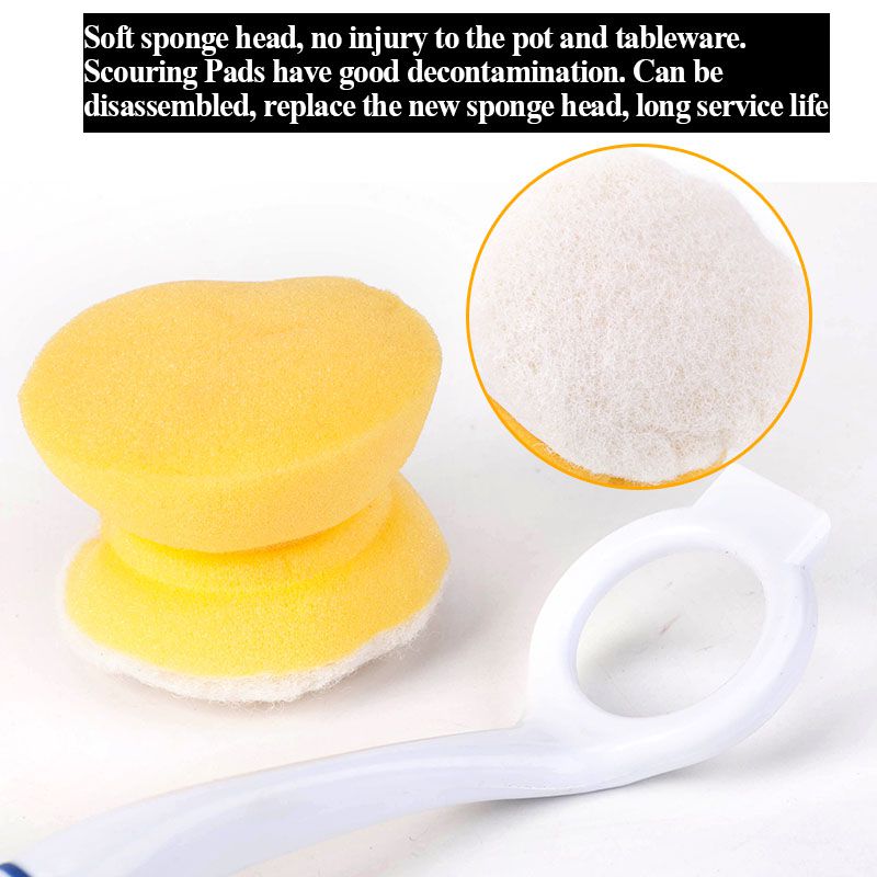 Cheapest Unpackaged bare pan brush high quality durable sponge pot brush long handle bottle and kitchen cleaning brush Replac