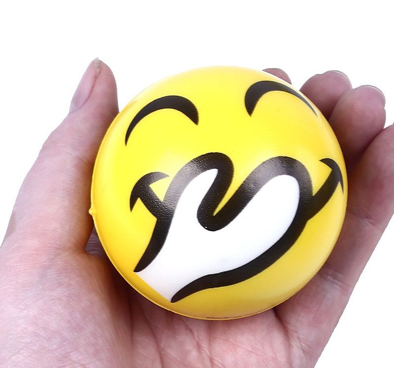 Upgrade Emoji Squeeze Toys Happy Face Angry Hand Stress Balls 3inches 6.5CM Anti-Stress Mesh Face Reliever Decompression Novelty Toy Squishy