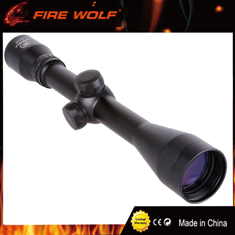 FIRE WOLF Riflescope 4x40 Green glass Rifle Scope Outdoor Reticle Sight Optics Sniper Deer Tactical Hunting Scopes