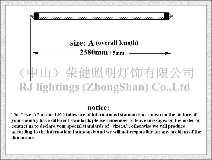 V-style T8 LED tube fluorescent LED tube bulb double row 2400mm SMD2835 384 led 72W 270° beam angle FA8/R17D
