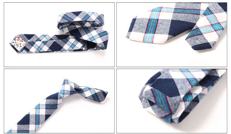 TIESET Men&#039;s Classic Cotton Plaid Stripes England Style Necktie Fashion Casual Tie High Quality Free Shipping