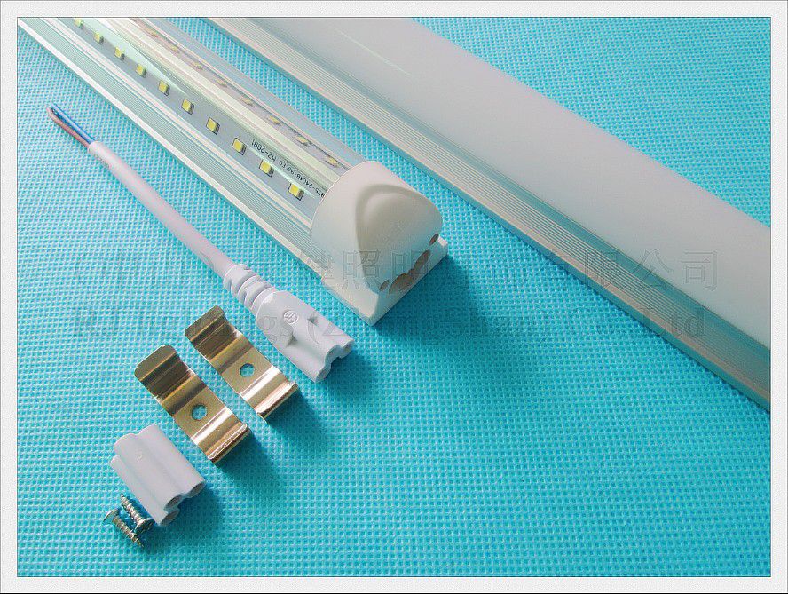 V-style compact T8 LED tube fluorescent LED tube bulb double row 2400mm SMD2835 384 led 72W 270° beam angle RJ-LTI-24-72V