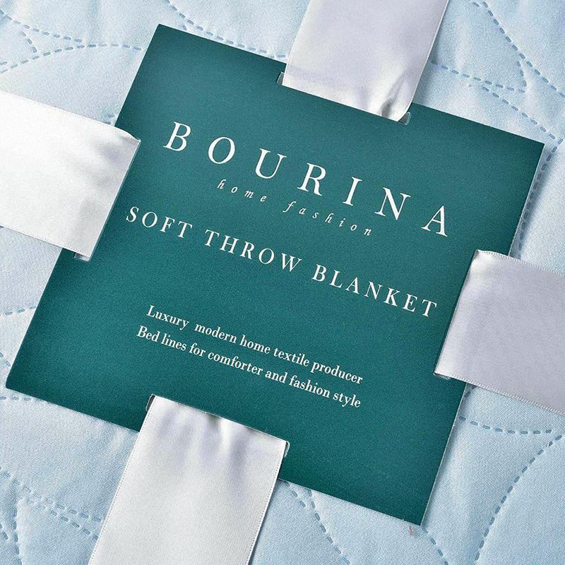 Bourina Plain Blanket Dots Pattern Mechanical Wash Air Conditioner Comforter for Gift/Wedding/Housewarming Cozy/Soft Thin Throw