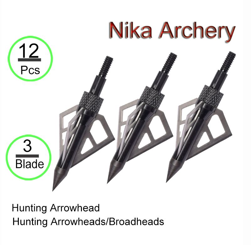 Archery Black Hunting Broadhead 100Gr 3blades steel Arrowheads Hunting And Shooting Archery Head Arrow Outdoor Sport