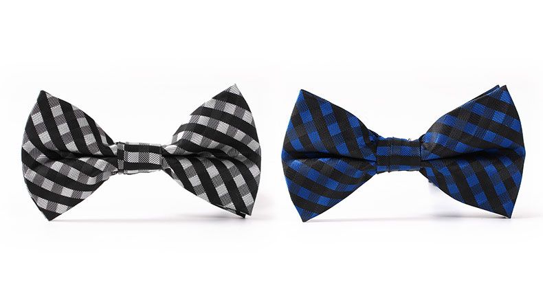 TIESET Two Color Polyester Plaid Bow Tie For Formal Dress Businessman Casual Wedding Groom Groomsman Free Shipping