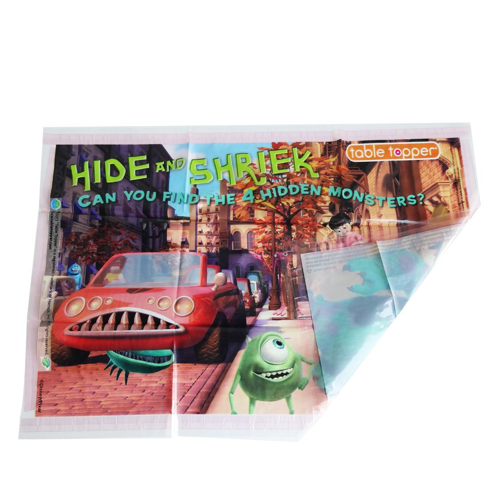 Disposable LDPE film printing baby placemats for learning and clean table eco-friendly table mat wholesale placemat