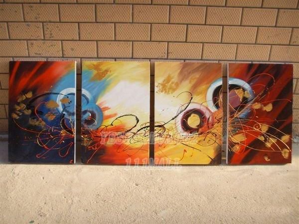 High quality oil paintings wholesale home decoration Modern abstract Oil Painting wall art B304 4pcs/ set free shipping