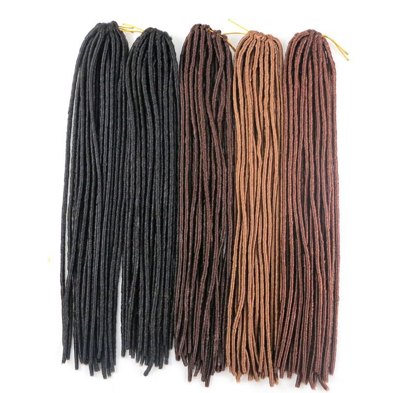 Faux Locs Crochet braiding hair pieces kanekalon Synthetic braid twist hair 20inch 100g single color hair extensions