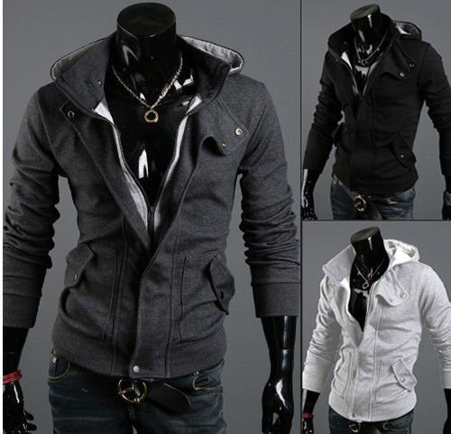 Men Simple Jacket Casual Spring Autumn Christmas Outerwear Stylish Slim ...