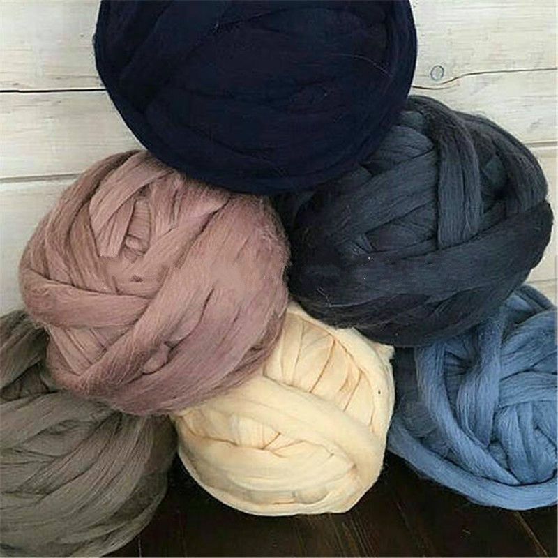 100% Australia Merino Wool Roving Top Super Chunky Giant Thick Wool Yarn for Blankets in 100 Colors Sample Purchase