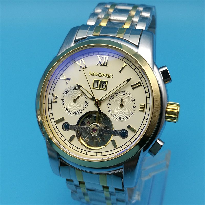 IPG IPS IPB Mechanical Automatic Watch Men's Stainless Steel Multi-function Large Calendar Flywheel Watch Luxury Brand Watches