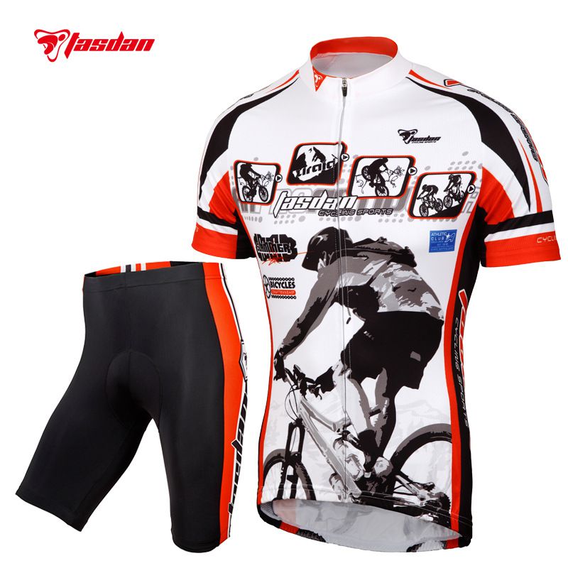 Tasdan Summer Cycling Jerseys Sets Mens Cycling Jersey and Shorts Outdoor Sports Bicycle Clothing Suit for Mens