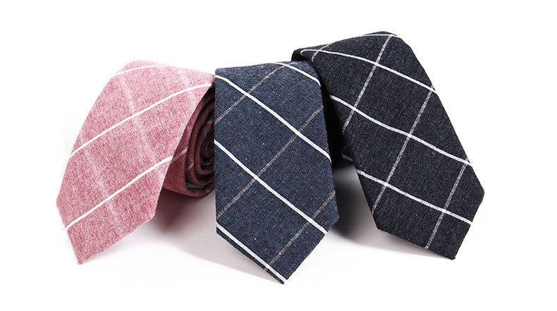 TIESET High Quality Light Color Cotton Grid Check Plaid Necktie Business Formal Dress Casual Necktie Free Shipping