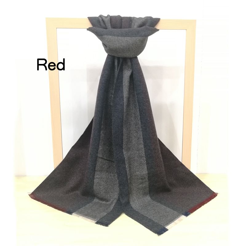 Blended wool men's scarf stripes fashion casual longer business collar