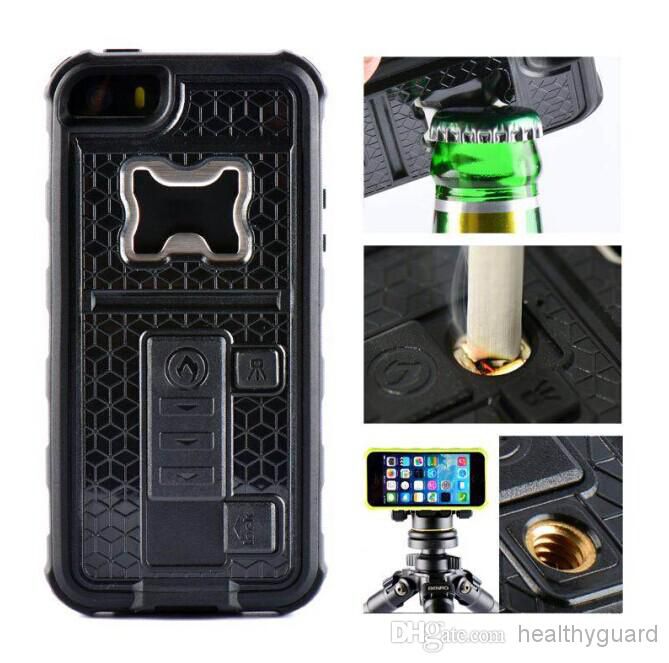 2014 NEW Fashion Cigar USB Lighter case Hybrid Robot Rubber Rugged Cases Bottle Opener Case Cover for iPhone 5 5G 5S