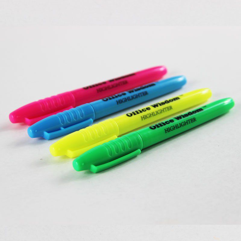 Cheap Multi colored Promotion Highlighter Pen,plastic highlighter fluorescent pen